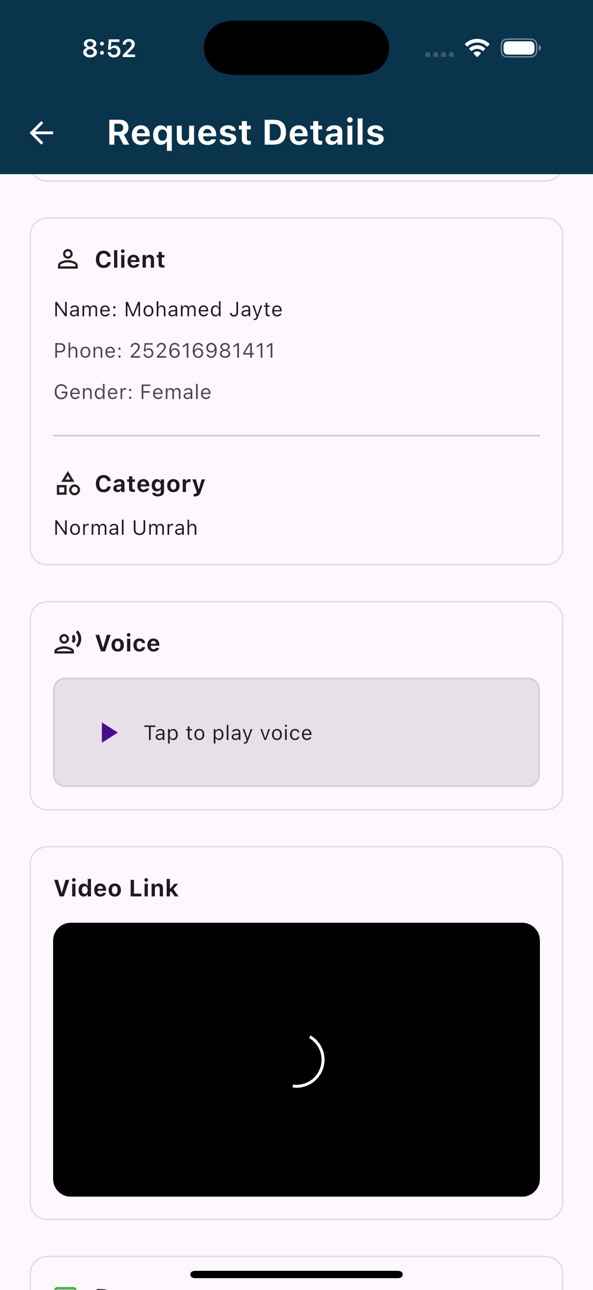 Kaafiye completion tracking