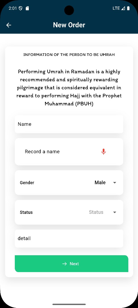 Kaafiye app dashboard